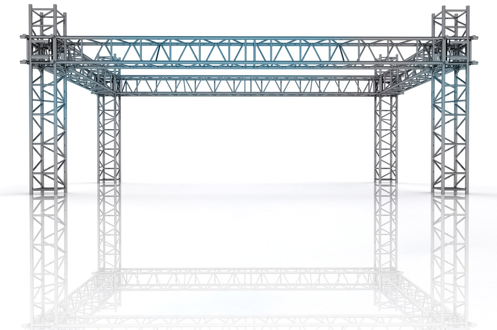 Steel truss stage frame